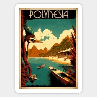 Polynesia Vintage Travel Art Poster Sticker